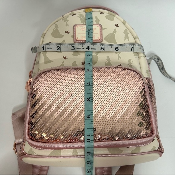 Loungefly Disney Ultimate Princess Sequin Rose Gold Mini Backpack main image 5